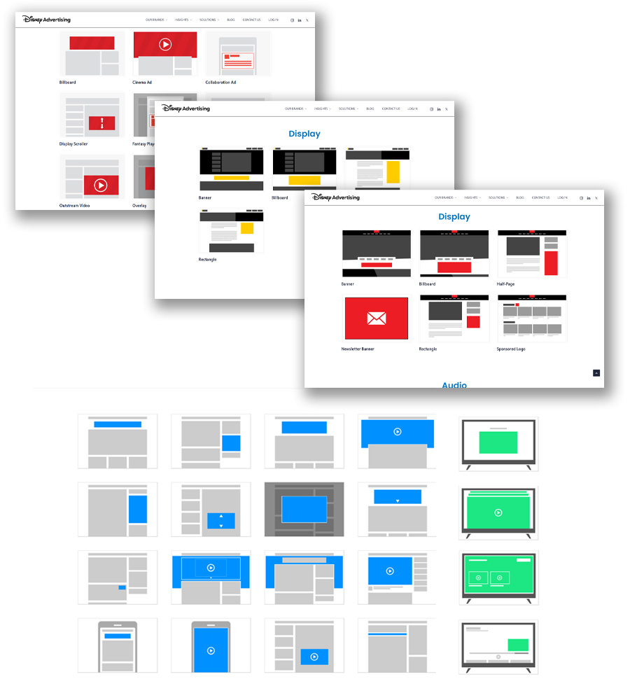 examples of additional visual design work for Disney Advertising