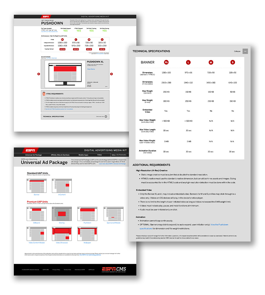images of the mockups for the site design