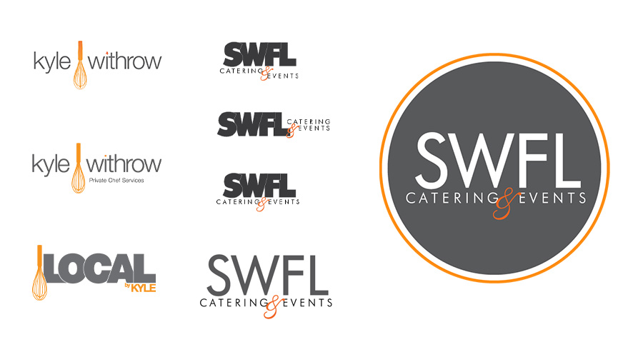 examples of the development of branding and logos over time for this client